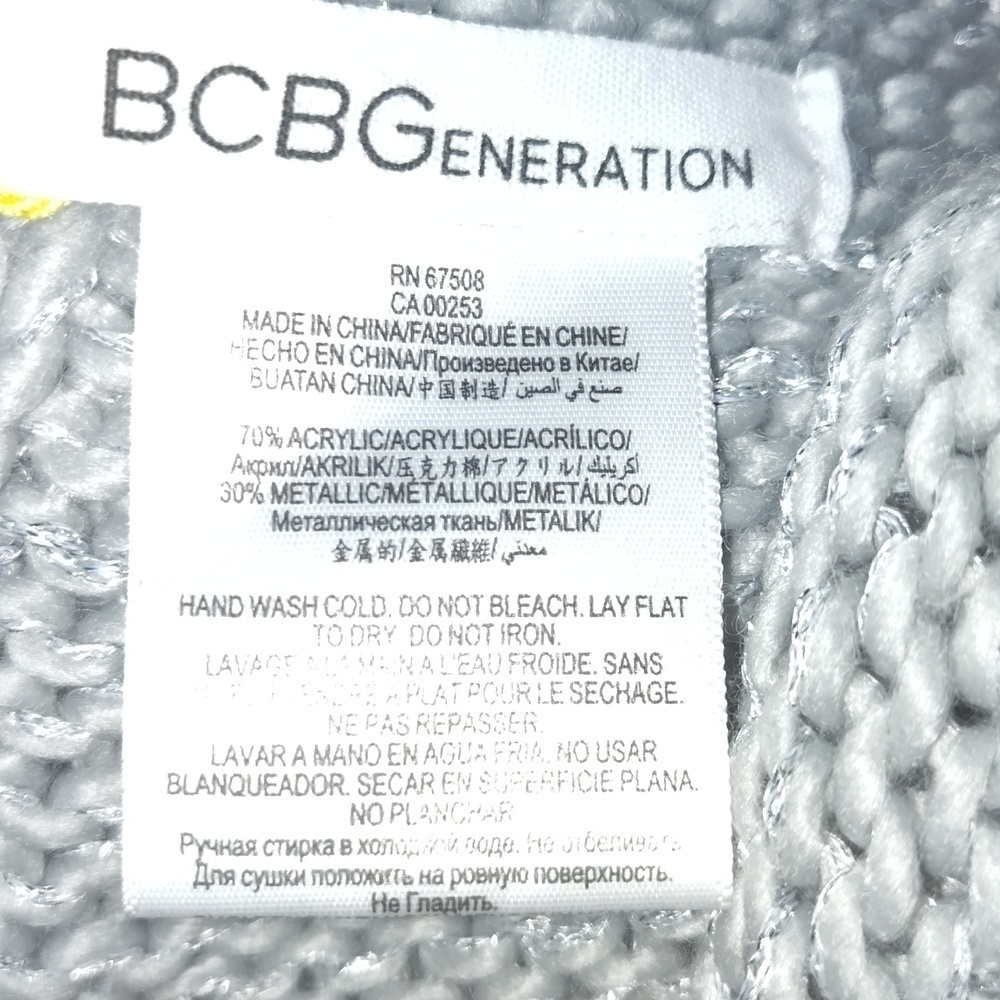 BCBGeneration Grey Mist Metallic Chunky Knit Infinity Loop Scarf - Picture 7 of 7